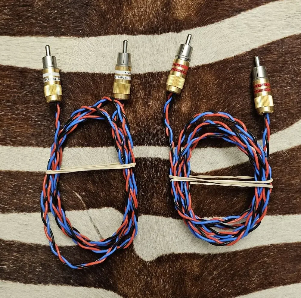 Kimber Kable PBJ RCA to RCA Interconnect Cables 1 Meter Pair UltraPlate Audio
